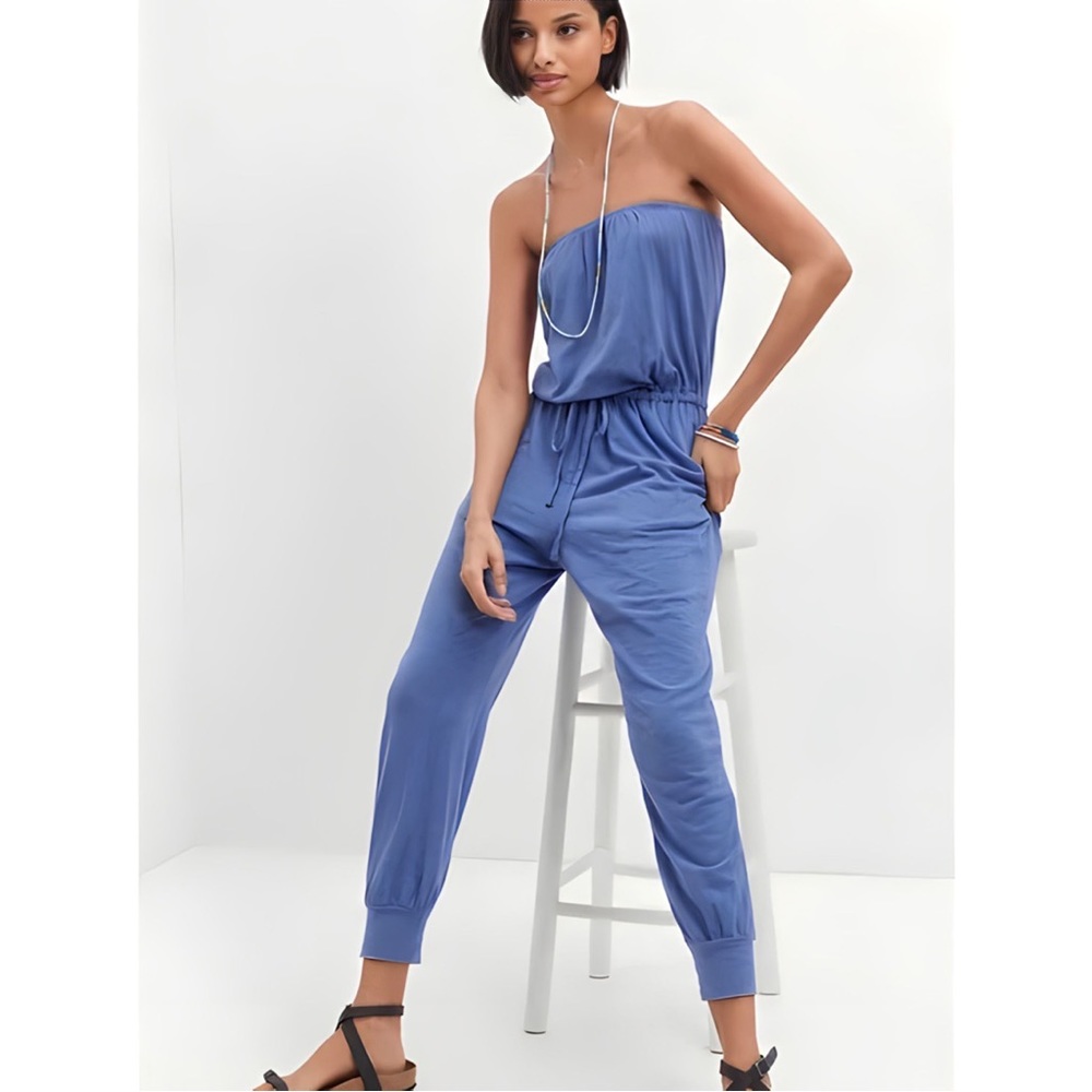 Anthropologie Sundry Blue Women’s Strapless Jumpsuit - Size 3 (L)